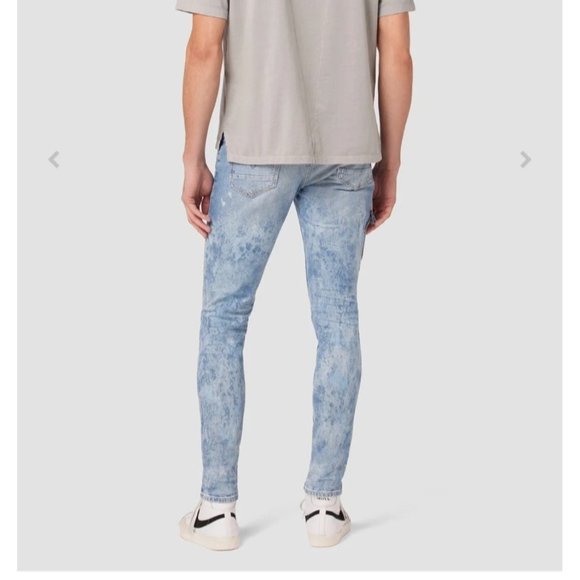 Hudson Zach side up skinny jean Distressed mens size 33x32 - Picture 3 of 14